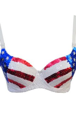 American Flag Sequin Underwire Bra